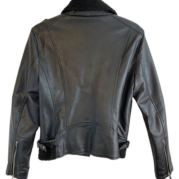 Tommy Hilfiger Faux Leather Jacket  with Sherpa Lining Ladies XS - Picture 2 of 16